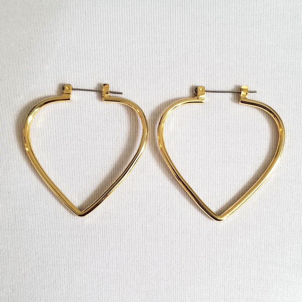 Gold Heart Hoop Earrings